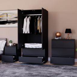 Vida Designs Denver Black 3 Piece Bedroom Furniture Set - Wilko - thumbnail 6