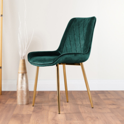 Furniturebox Elissa Cesano Marble Effect 2 Seater Round Dining Set White Green and Gold - Wilko - thumbnail 4