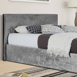 Brooklyn Single Silver Crushed Velvet Ottoman Bed Frame - Wilko - thumbnail 3