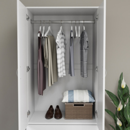 Vida Designs Riano 2 Door 2 Drawer White Wardrobe - Size: 2 Door, 2 Drawer - Wilko - thumbnail 7