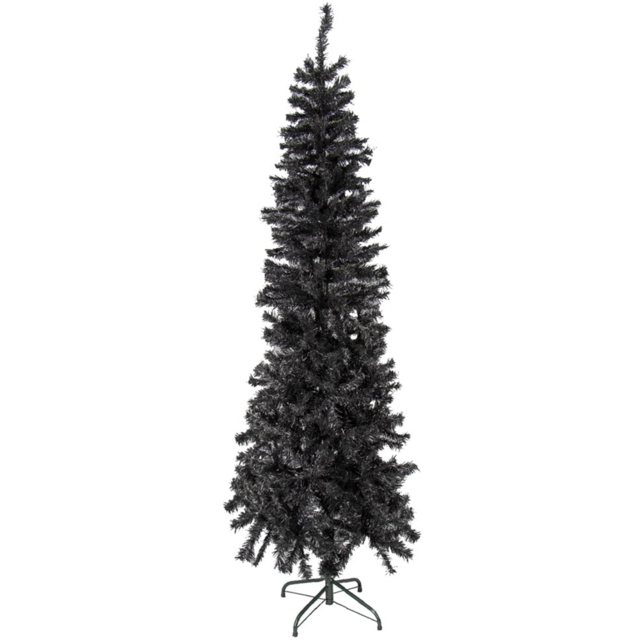 The Christmas Workshop Black Slim Line Christmas Tree 6ft - Green - Wilko - image 1
