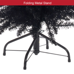 The Christmas Workshop Black Slim Line Christmas Tree 6ft - Green - Wilko - thumbnail 5