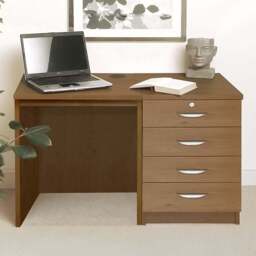 R White Cabinets 4 Drawer Dark Brown Set-05 Desk - Size: 72.8 x 107.9 x 54cm - Wilko - thumbnail 1