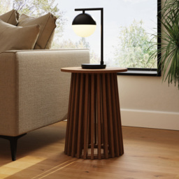 GFW Kaleb Walnut Round Side Table - Size: 50 x 40 x 40cm - Wilko - thumbnail 7