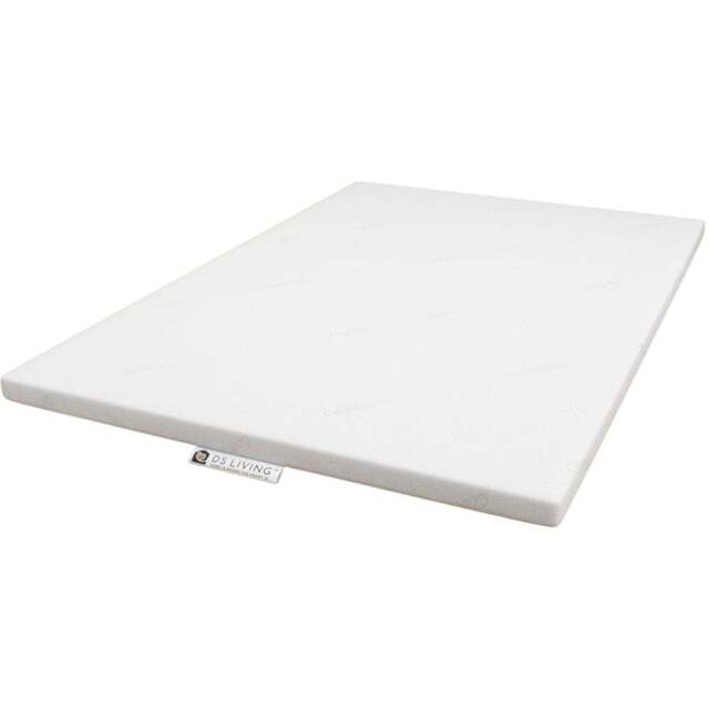 DS Living Deluxe Double Memory Foam Mattress Topper - White - Wilko - image 1