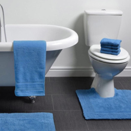 Allure Bath Fashions Elegance Cornish Blue Reversible Pedestal Mat 53 x 55cm - Wilko - thumbnail 3