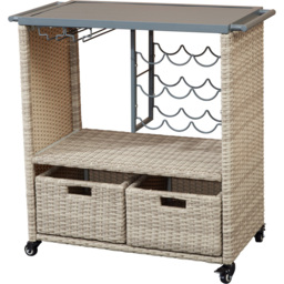 Malay Deluxe Malay Deluxe Natural Cambridge Service Cart - Cream - Wilko - thumbnail 3