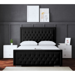 DS Living Allegra Single Black Upholstered Bed Frame with Headboard - Wilko - thumbnail 5