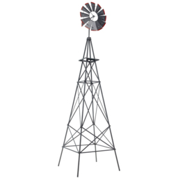 Costway Grey Ornamental Metal Windmill 253cm - Wilko
