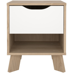 Furniture To Go Single Drawer Single Shelf White and Brown Nightstand - Wilko - thumbnail 4