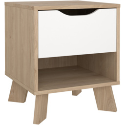 Furniture To Go Single Drawer Single Shelf White and Brown Nightstand - Wilko - thumbnail 3