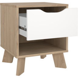 Furniture To Go Single Drawer Single Shelf White and Brown Nightstand - Wilko - thumbnail 5