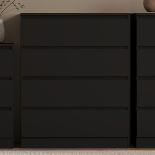 Seconique Malvern 4 Drawer Black Chest of Drawers - Wilko - image 1