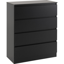Seconique Malvern 4 Drawer Black Chest of Drawers - Wilko - thumbnail 3