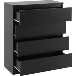 Seconique Malvern 4 Drawer Black Chest of Drawers - Wilko - thumbnail 5