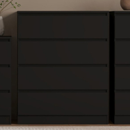 Seconique Malvern 4 Drawer Black Chest of Drawers - Wilko - thumbnail 1