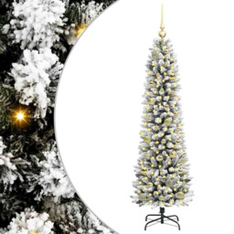 vidaXL Pre-Lit Warm White LED and Gold Baubles White Artificial Christmas Tree with Stand 4.9ft - Wilko - thumbnail 3