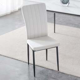 Elle Set of 2 Beige Velvet Effect Plush Padded Upholstered Dining Chair - Cream - MCC - Wilko