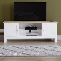 Vida Designs Arlington 2 Door 2 Shelf White TV Unit - Size: 39 x 128 x 49cm - Wilko - thumbnail 7