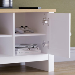 Vida Designs Arlington 2 Door 2 Shelf White TV Unit - Size: 39 x 128 x 49cm - Wilko - thumbnail 4