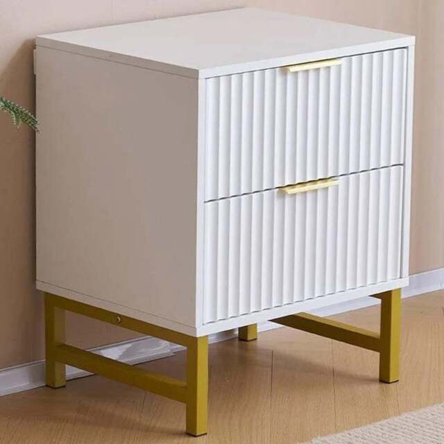 Kosy Koala 2 Drawer White And Gold Bedside Table - Wilko - image 1