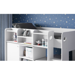 Flair Wizard Junior Single White High Sleeper Work Station - Wilko - thumbnail 3