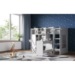Flair Wizard Junior Single White High Sleeper Work Station - Wilko - thumbnail 4