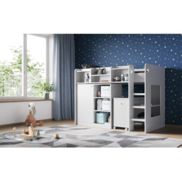 Flair Wizard Junior Single White High Sleeper Work Station - Wilko - thumbnail 6