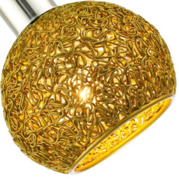 Happy Homewares Gold Round Twisted Wire Mesh Metal Lamp Shade - Size: 12 x 12 x 12cm - Wilko - thumbnail 5