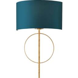 Merano Trento Antique Gold and Teal Satin Fabric Wall Lamp - Size: 14 x 32 x 52cm - Wilko