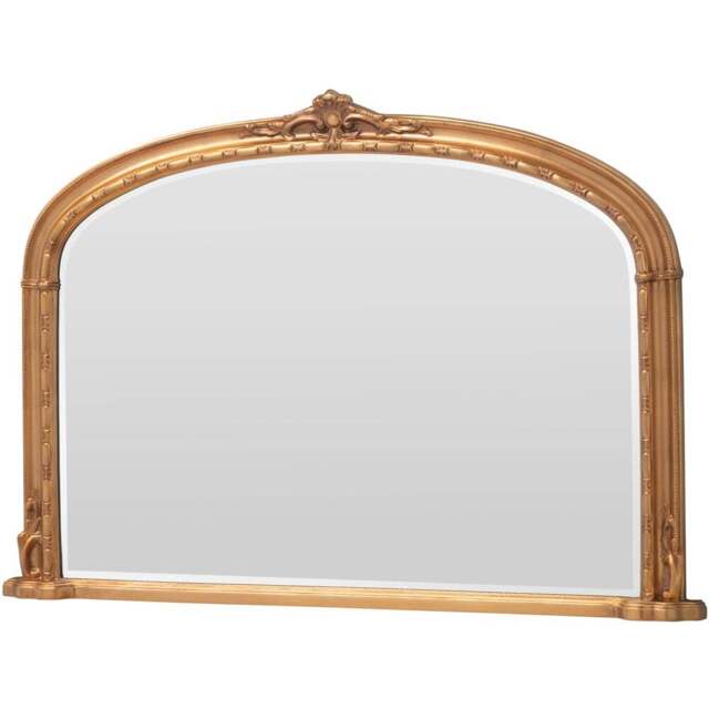 Yearn Victoria Bevelled Gold Overmantle Mirror 89 x 127cm - Wilko - image 1