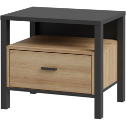 Florence High Rock Single Drawer Matt Black and Riviera Oak Bedside Table - Furniture to Go - Wilko - thumbnail 5