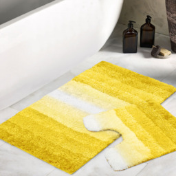 Mayfair Superstripe Ochre Bath Mat Set - Yellow - Wilko - thumbnail 3