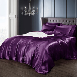 Intimates Single Purple Satin Bedding Set - Wilko