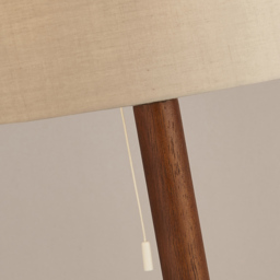 Lighting Collection Tarth Dark Wood Floor Lamp - Size: 39 x 40 x 49cm - Walnut, Grey and Chrome - Wilko - thumbnail 5