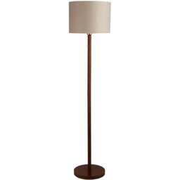 Lighting Collection Tarth Dark Wood Floor Lamp - Size: 39 x 40 x 49cm - Walnut, Grey and Chrome - Wilko