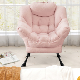 Costway Pink Large Lazy Chair With Pillow and Storage Pocket - Size: Single - Wilko - thumbnail 4