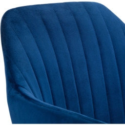 Julian Bowen Kahlo Blue and Chrome Velvet Swivel Office Chair - Size: 62 x 56 x 96cm - Wilko - thumbnail 5