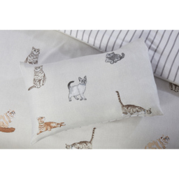 Rapport Home Purrrfect MF King Size Natural Duvet Set - Silver - Wilko - thumbnail 4
