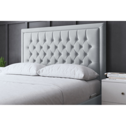 DS Living Allegra King Size Silver Upholstered Bed Frame with Headboard - Wilko - thumbnail 4