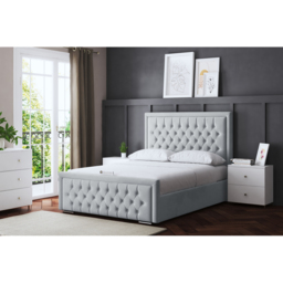 DS Living Allegra King Size Silver Upholstered Bed Frame with Headboard - Wilko - thumbnail 6