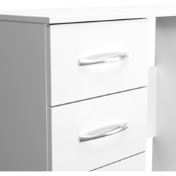 Crowndale Avon 3 Drawer Matt White Dressing Table Ready Assembled - White Matt - Wilko - thumbnail 6