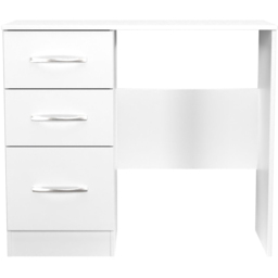 Crowndale Avon 3 Drawer Matt White Dressing Table Ready Assembled - White Matt - Wilko - thumbnail 3