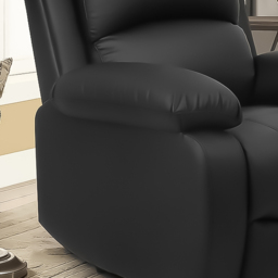 Brooklyn Black Bonded Leather Manual Recliner Chair - Size: Single - Wilko - thumbnail 4