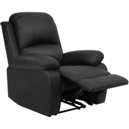 Brooklyn Black Bonded Leather Manual Recliner Chair - Size: Single - Wilko - thumbnail 3