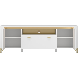 Furniture To Go Lazio 2 Door Single Drawer Alpine White TV Cabinet - Wilko - thumbnail 4
