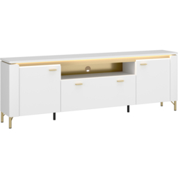 Furniture To Go Lazio 2 Door Single Drawer Alpine White TV Cabinet - Wilko - thumbnail 3