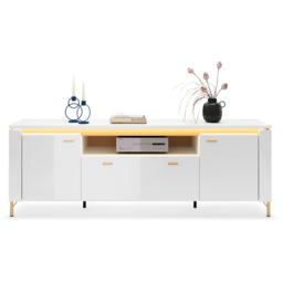 Furniture To Go Lazio 2 Door Single Drawer Alpine White TV Cabinet - Wilko - thumbnail 5