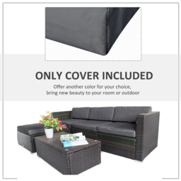 Outsunny Grey Rattan Sofa Cushion Cover Replacement Set 7 Pack - Size: 75 x 75cm - Wilko - thumbnail 7