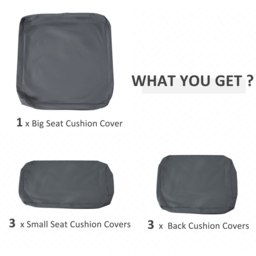Outsunny Grey Rattan Sofa Cushion Cover Replacement Set 7 Pack - Size: 75 x 75cm - Wilko - thumbnail 5